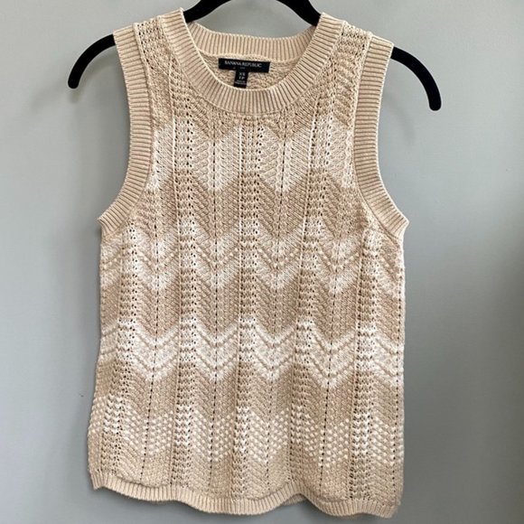 *NOT FOR SALE/SOLD* Banana Republic Sweater Vest (Sz XS) Beige/Cream - Picture 2 of 4